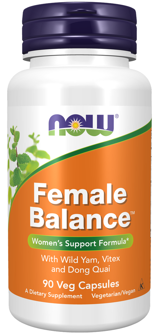 NOW Supplements, Female Balance™ w/ Wild Yam, Vitex, Dong Quai, 90 Veg Caps