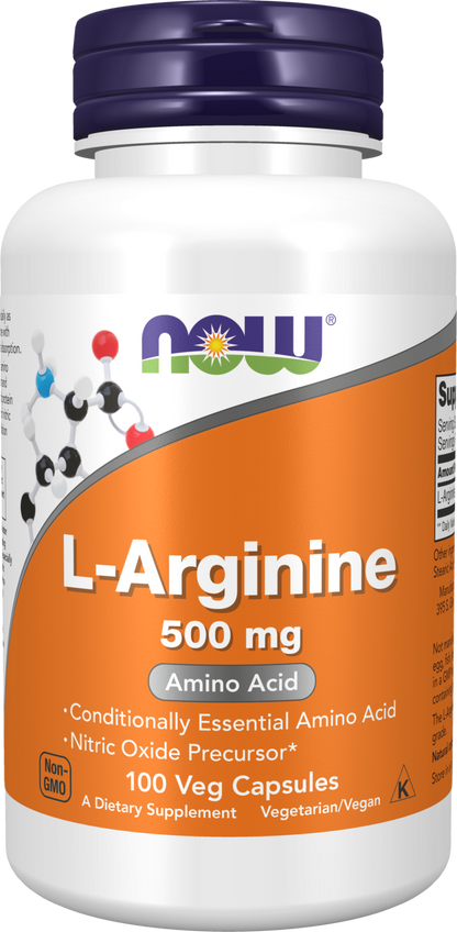 NOW Supplements, L-Arginine 500 mg, Amino Acid, 100 Veg Caps