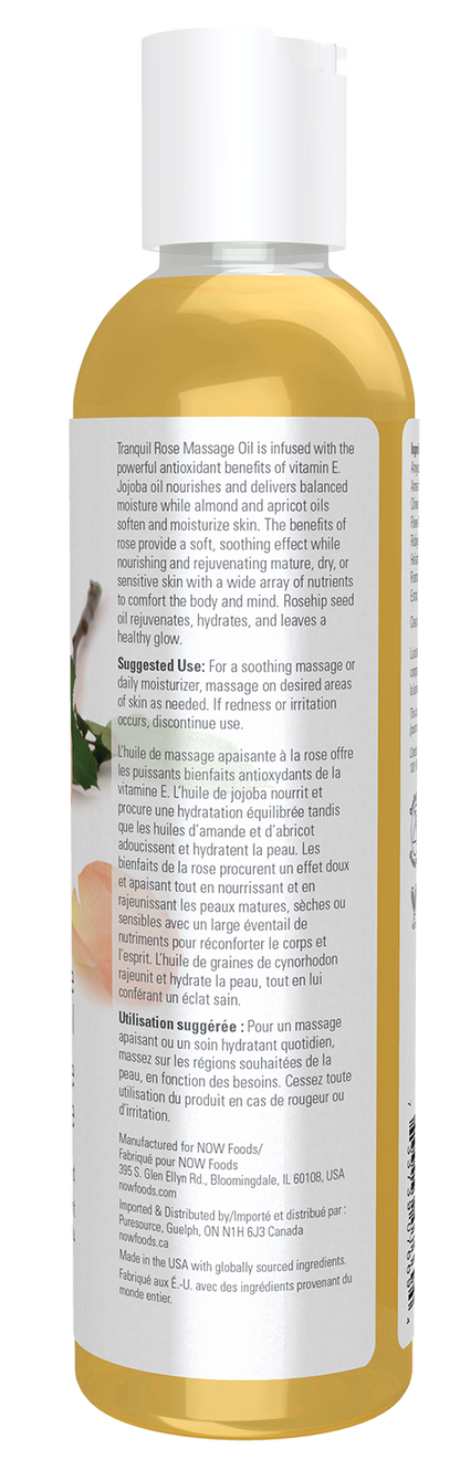 NOW Solutions, Tranquil Rose Massage Oil, Body Moisturizer, 8 fl. oz