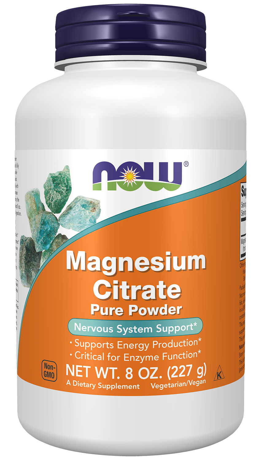 NOW Supplements, Magnesium Citrate Pure Powder, Enzyme Function*, 8 oz