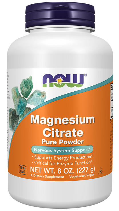 NOW Supplements, Magnesium Citrate Pure Powder, Enzyme Function*, 8 oz