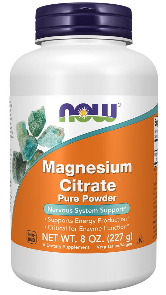 NOW Supplements, Magnesium Citrate Pure Powder, Enzyme Function*, 8 oz