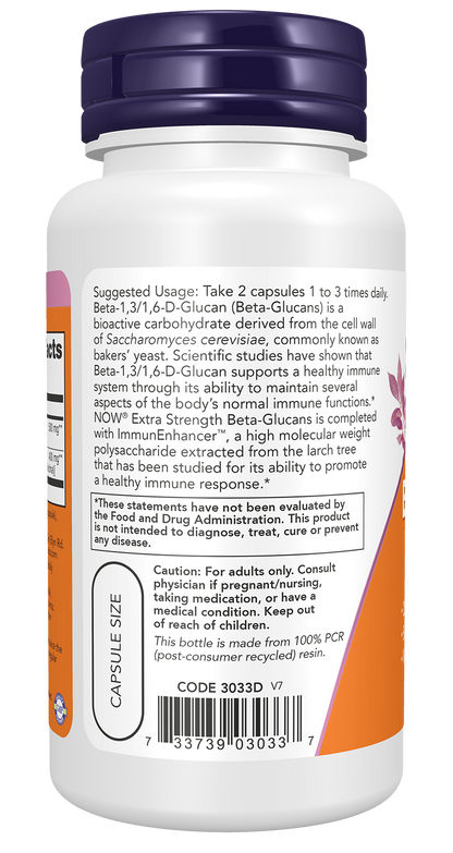NOW Supplements, Beta-Glucans with ImmunEnhancer™, 60 Veg Caps