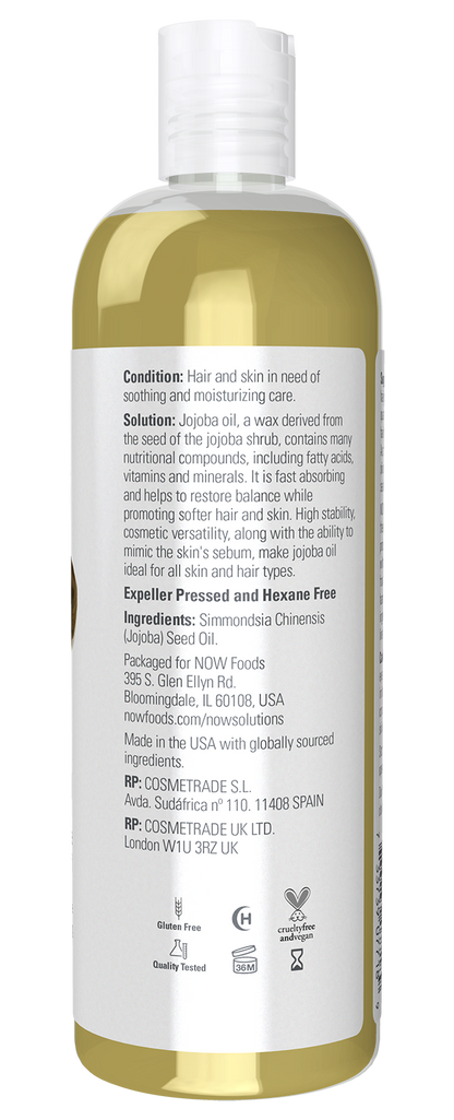 NOW Solutions, Jojoba Oil, Moisturizing, Multi-Purpose Oil, 16 fl. oz