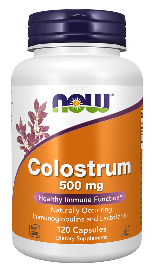 NOW Supplements, Colostrum 500 mg, Naturally occurring Immunoglobulins and Lactoferrin, 120 Veg Capsules