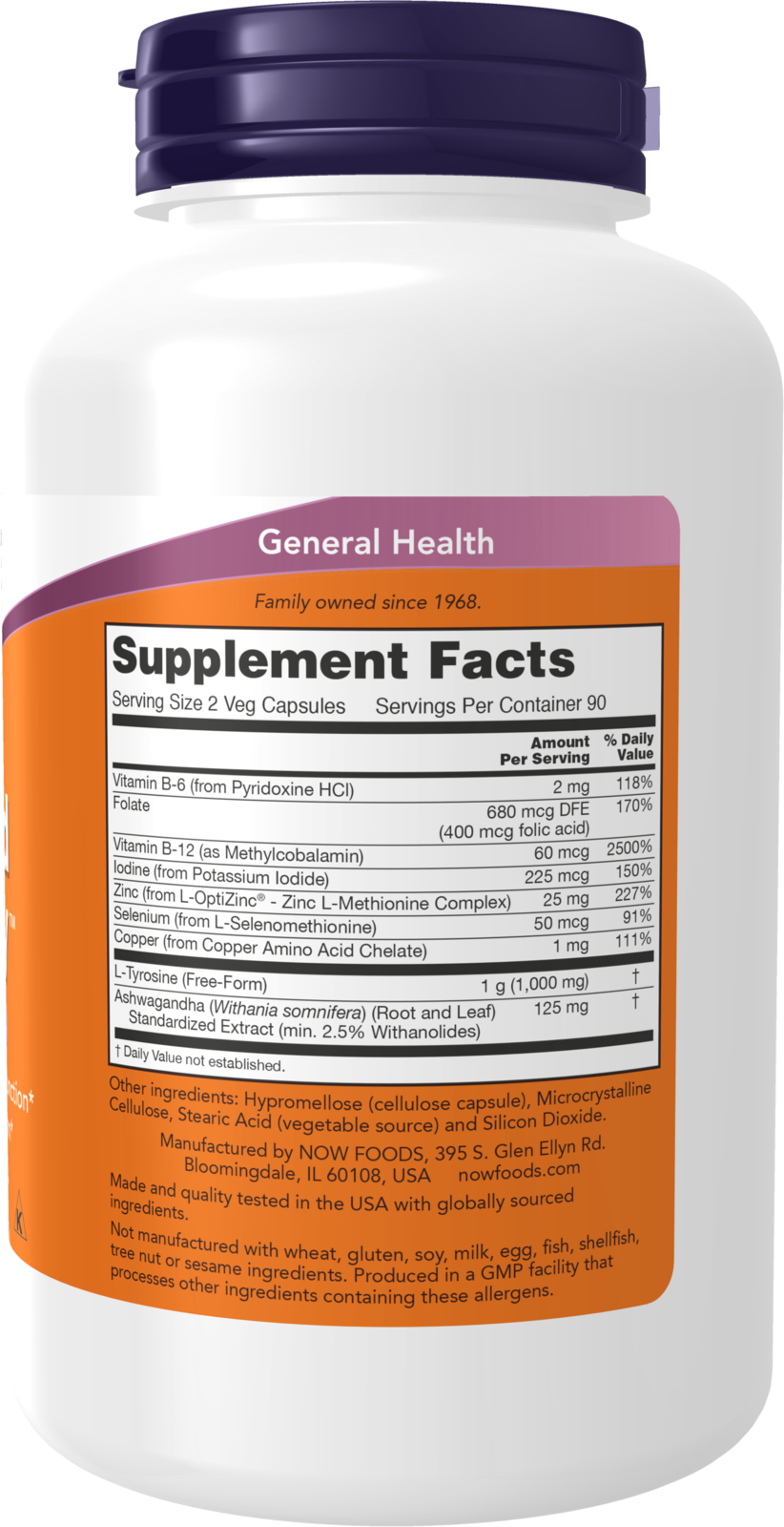 NOW Supplements, Thyroid Energy™, Iodine and Tyrosine, 180 Veg Caps