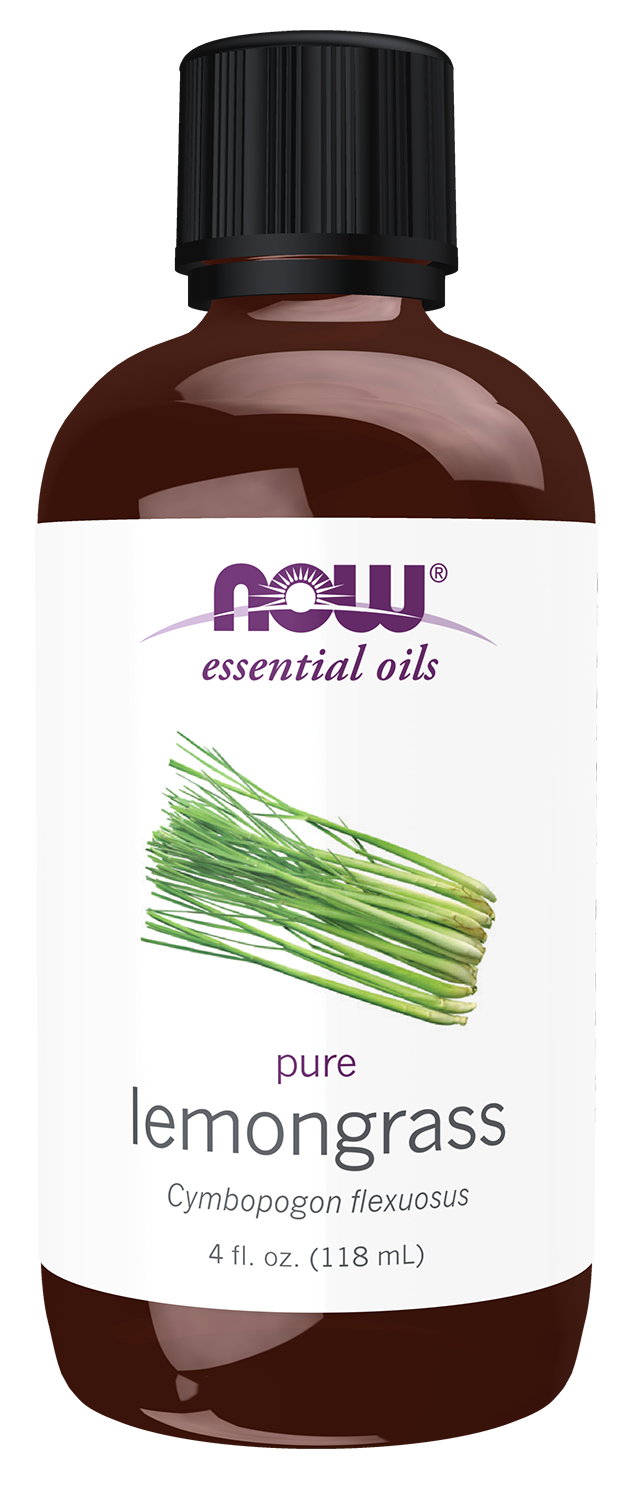 NOW Essential Oils, Lemongrass Oil, Undiluted, Steam Distilled, 4 fl. oz