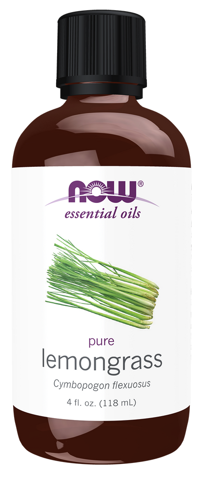 NOW Essential Oils, Lemongrass Oil, Undiluted, Steam Distilled, 4 fl. oz
