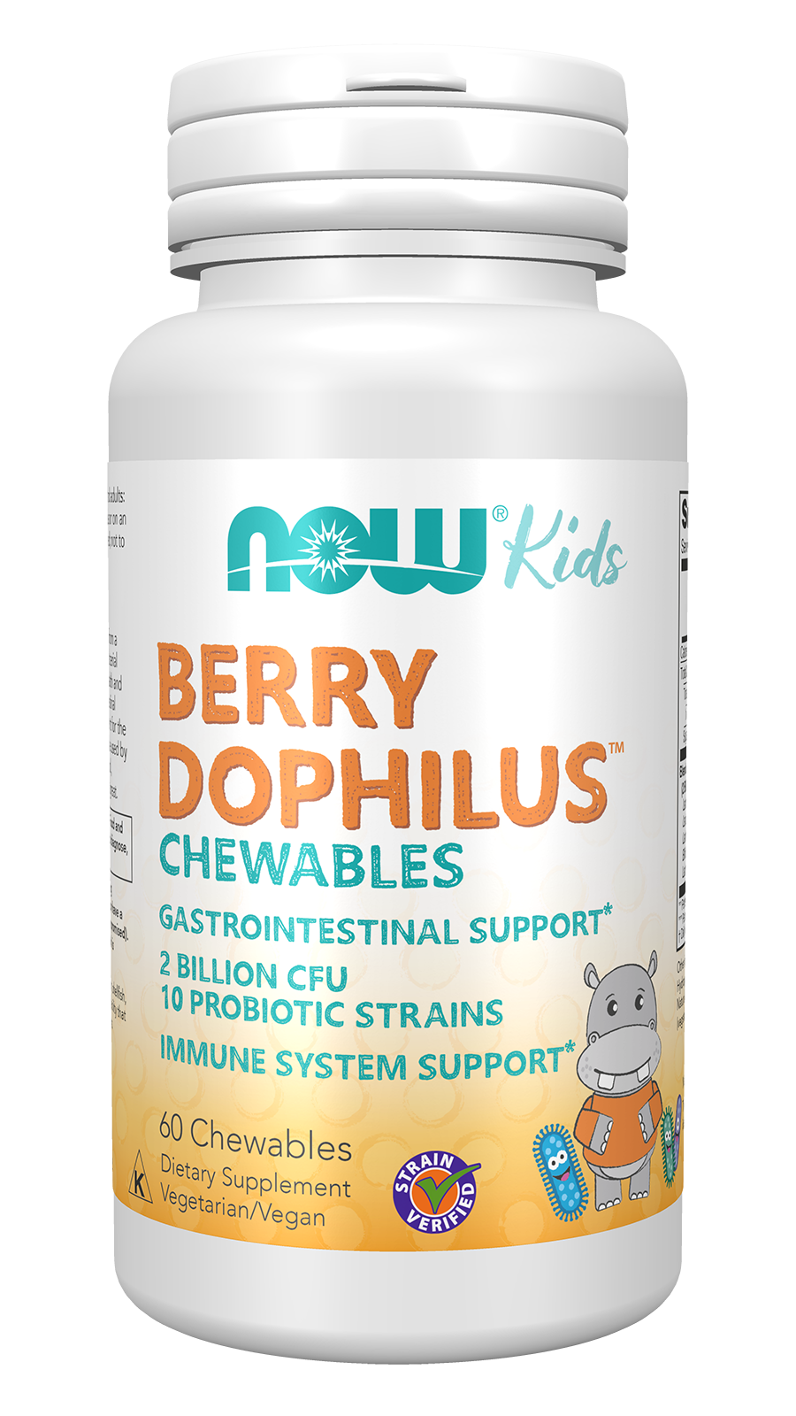 NOW Supplements, BerryDophilus™ , 2 Billion., 10 Strains,  60 Chewables