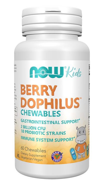 NOW Supplements, BerryDophilus™ , 2 Billion., 10 Strains,  60 Chewables