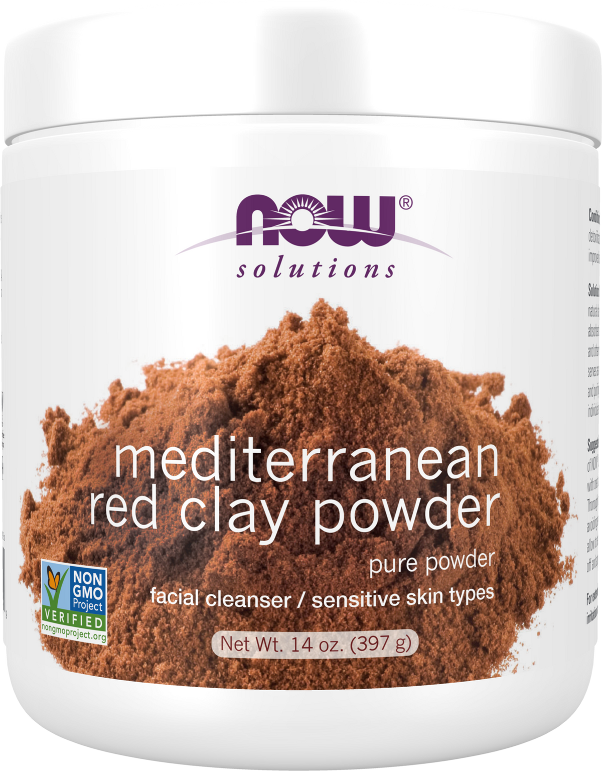 NOW Solutions, Mediterranean Red Clay Powder, Sensitive Skin Mask, 14 oz