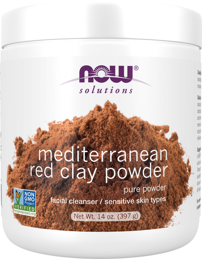 NOW Solutions, Mediterranean Red Clay Powder, Sensitive Skin Mask, 14 oz