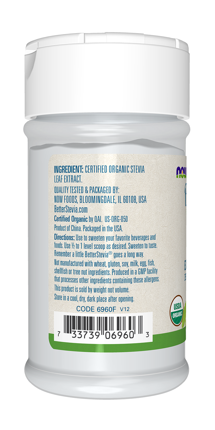 NOW BetterStevia® Organic Zero-Calorie Extract Powder, 1 oz