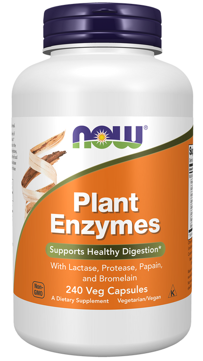 NOW Supplements, Plant Enzymes, Lactase, Protease, Bromelain, 240 Veg Caps