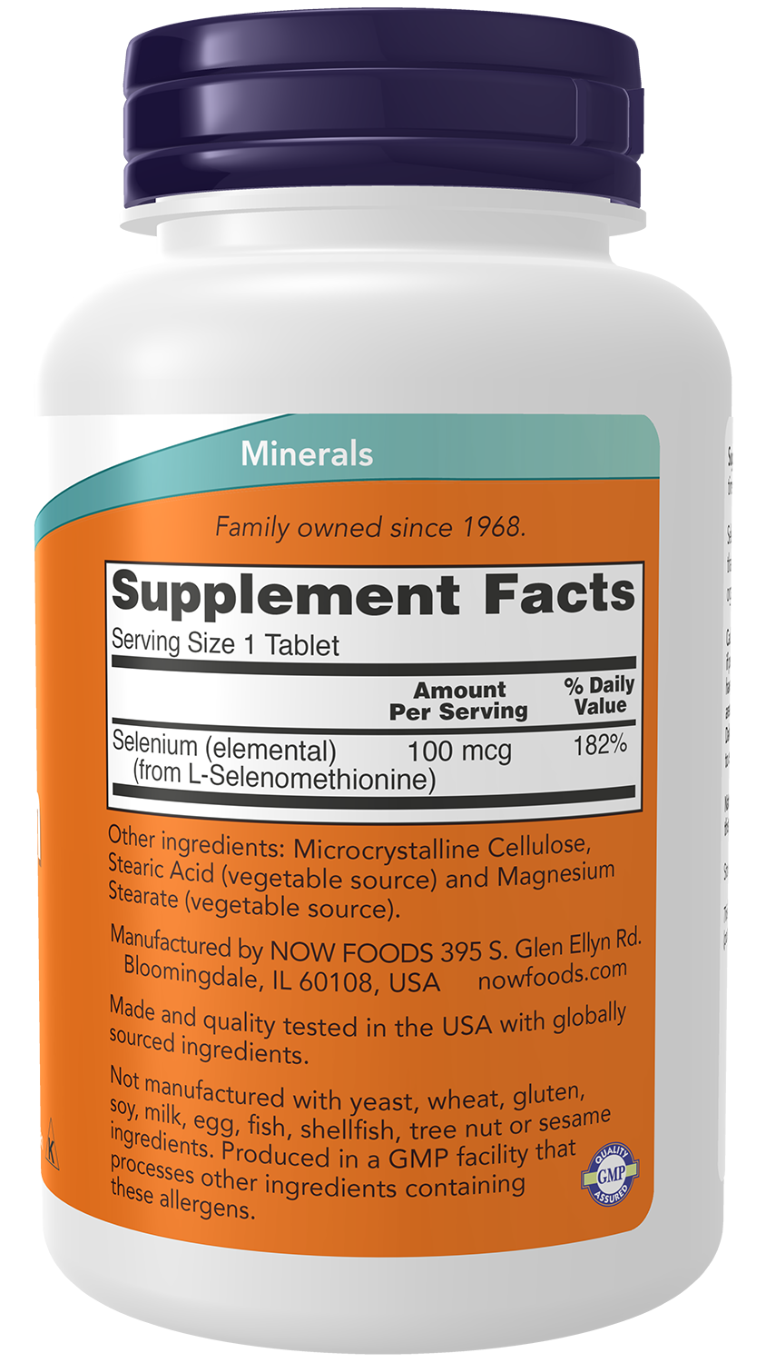 NOW Supplements, Selenium 100 mcg, Essential Mineral, 250 Tabs