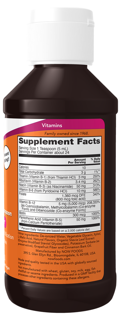 NOW Supplements, Ultra B-12, Liquid, 800 mcg Folic Acid, 4 oz