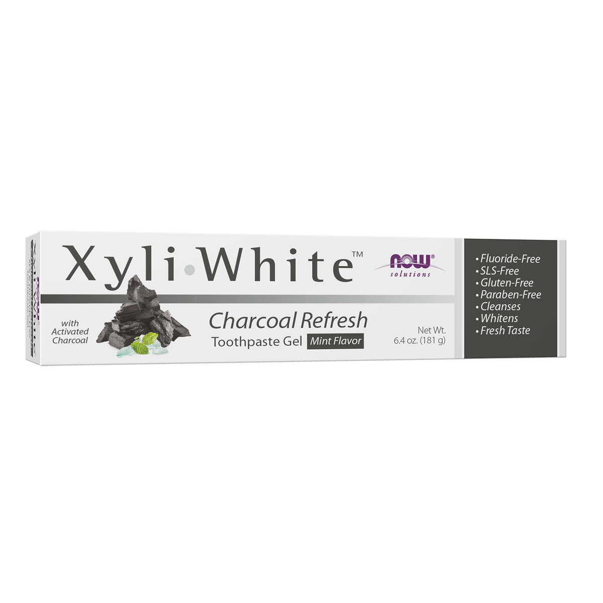 NOW Solutions, Xyliwhite™ Toothpaste Gel, Charcoal Refresh, Mint, 6.4 oz