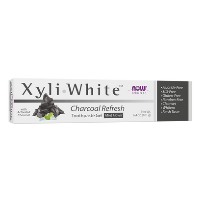 NOW Solutions, Xyliwhite™ Toothpaste Gel, Charcoal Refresh, Mint, 6.4 oz