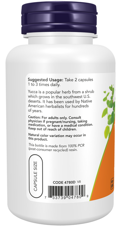 NOW Supplements, Yucca (Yucca spp.) 500 mg, Herbal Supplement, 100 Caps