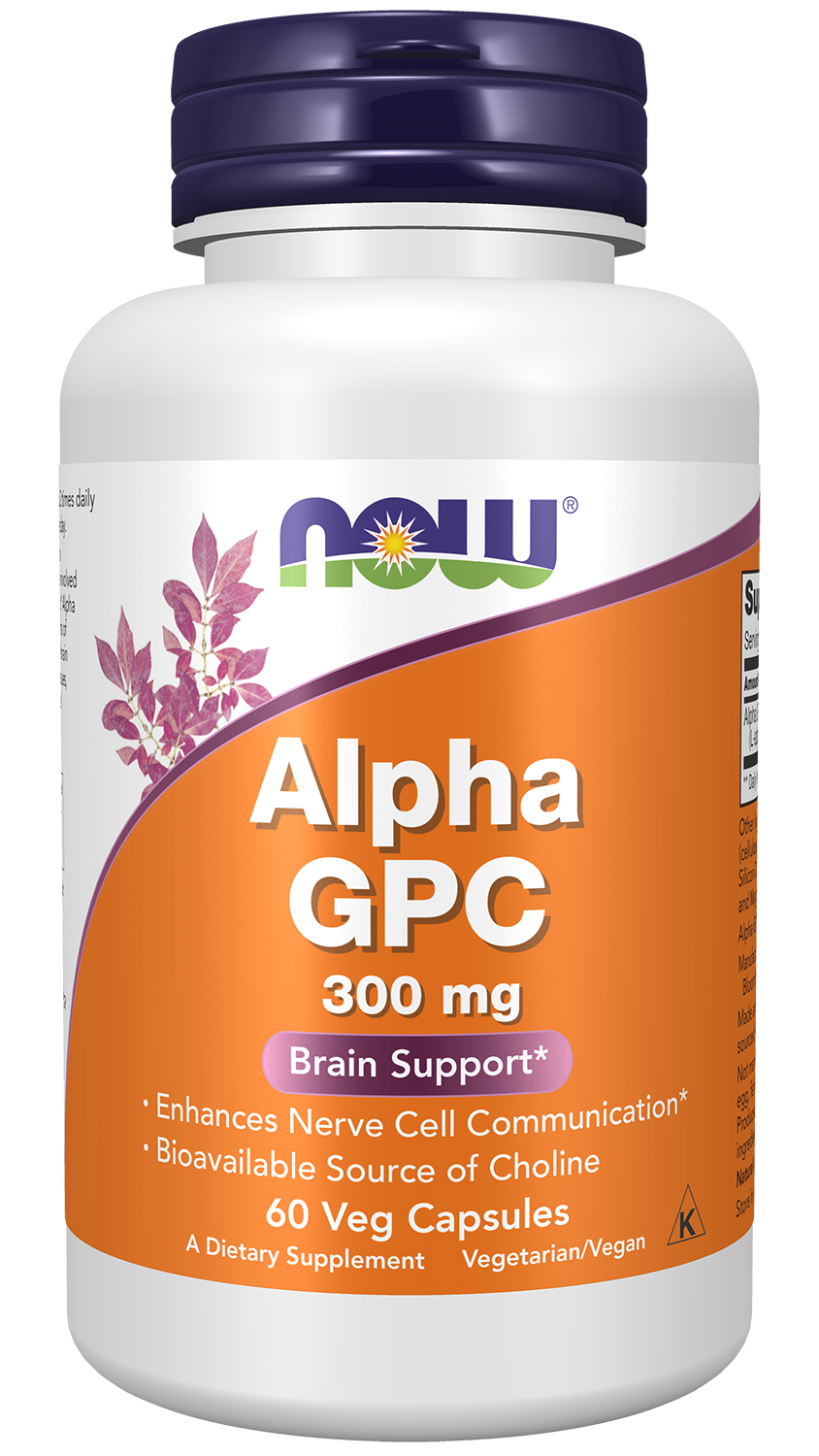 NOW Supplements, Alpha GPC 300 mg, Brain Support*, 60 Veg Caps