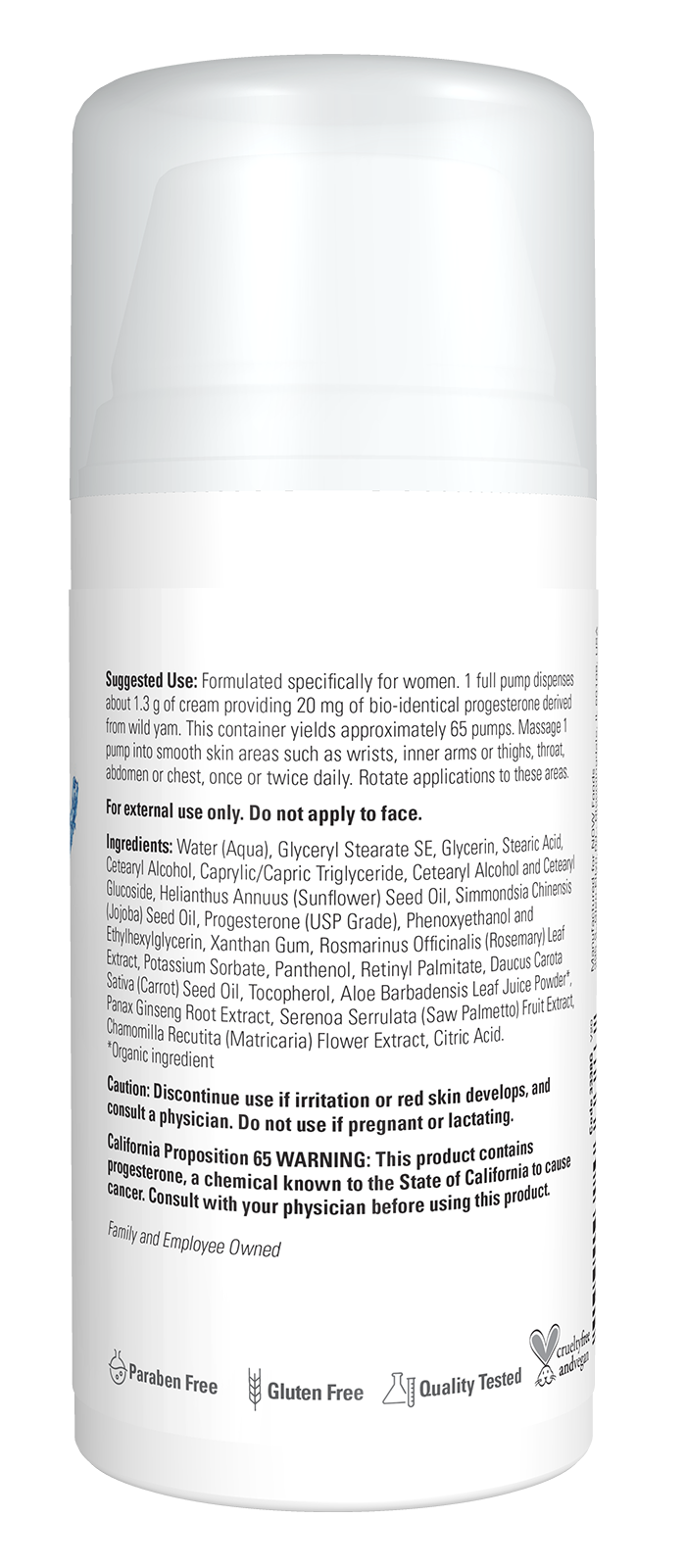 NOW Solutions, Progesterone, Balancing Skin Cream, 20 mg of Progesterone Per Pump, Unscented, 3-Ounce