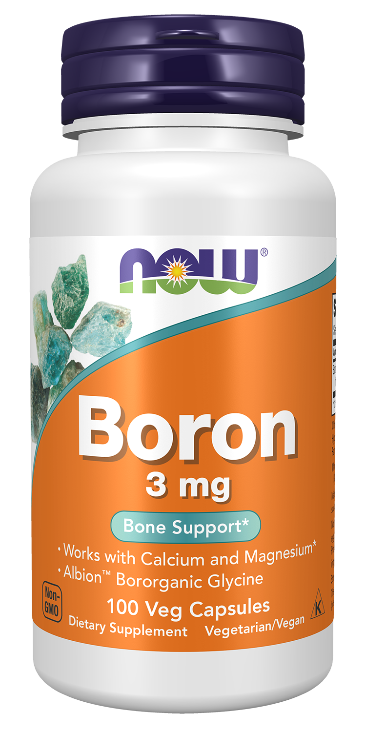 NOW Supplements, Boron 3 mg, Structural Support*, 100 Veg Caps