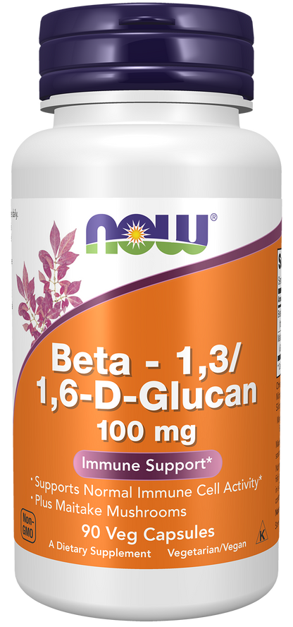 NOW Supplements, Beta-1,3/1,6-D-Glucan & Maitake, 90 Veg Caps