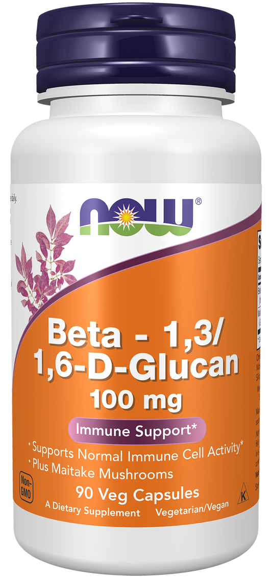 NOW Supplements, Beta-1,3/1,6-D-Glucan & Maitake, 90 Veg Caps