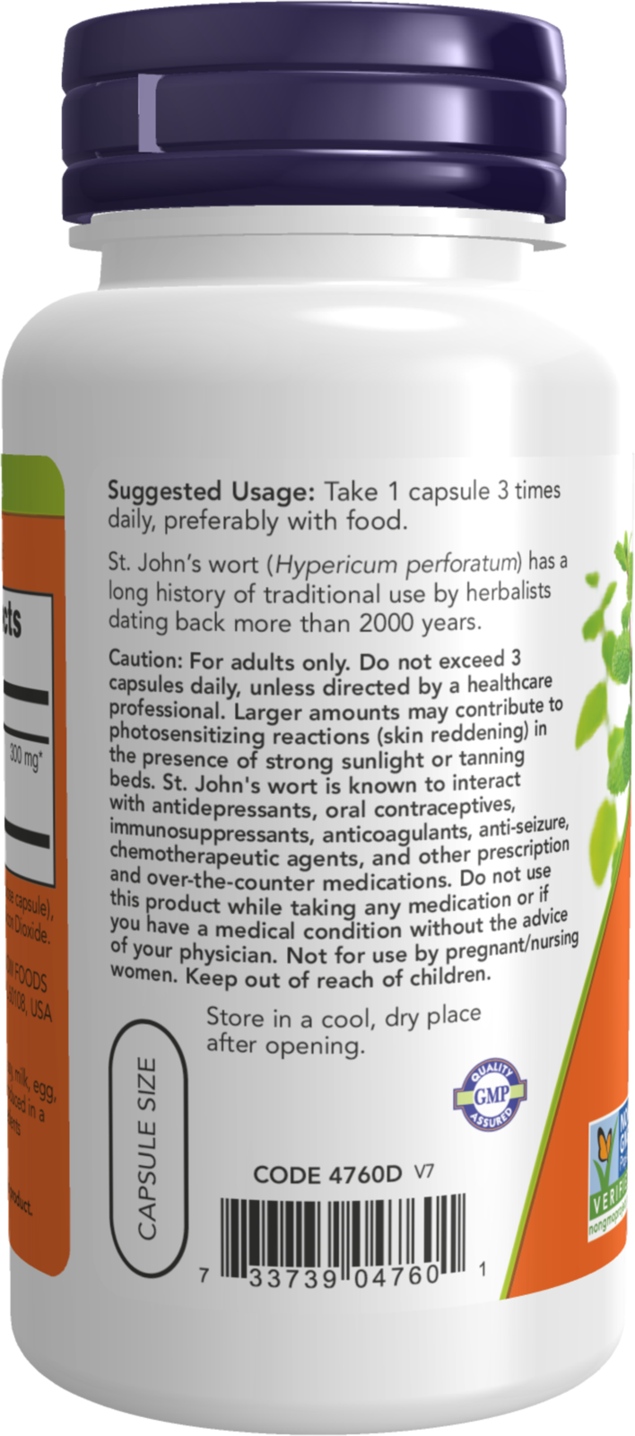 NOW Supplements, St. John's Wort  300mg, Standardized Extract, 100 Veg Caps