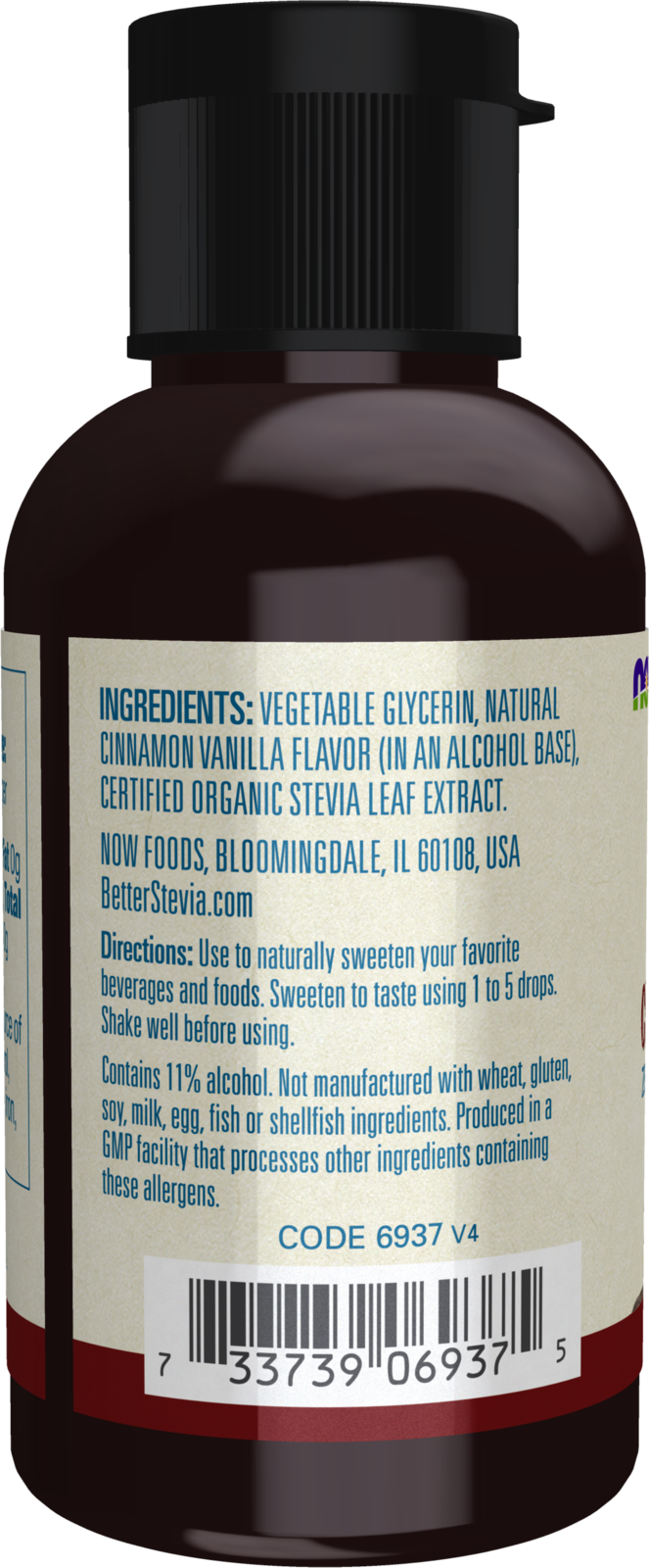 NOW BetterStevia® Cinnamon Vanilla Zero-Calorie Liquid Sweetener, 2 fl. oz.