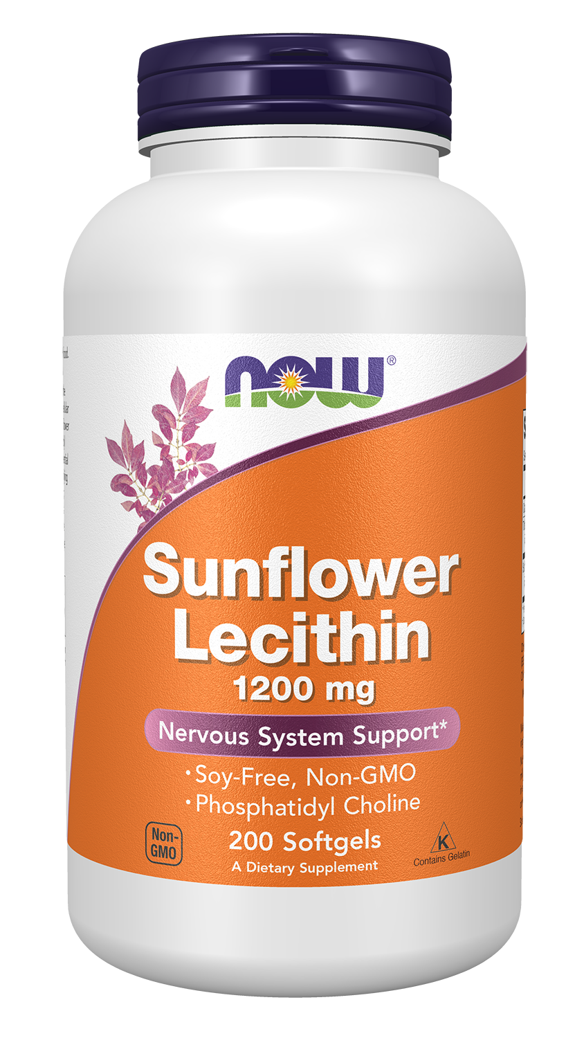 NOW Supplements, Sunflower Lecithin, Phosphatidyl Choline, 200 Softgels