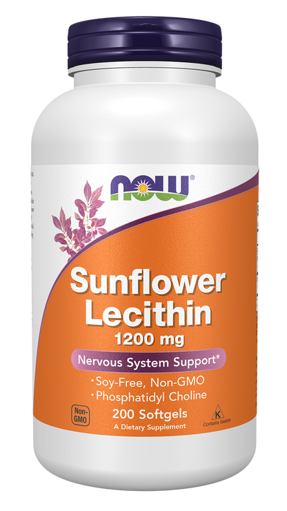 NOW Supplements, Sunflower Lecithin, Phosphatidyl Choline, 200 Softgels