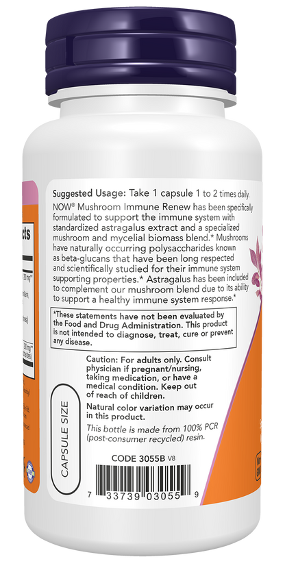 NOW Supplements, Mushroom Immune Renew, Immune System Support*, 90 Veg Caps