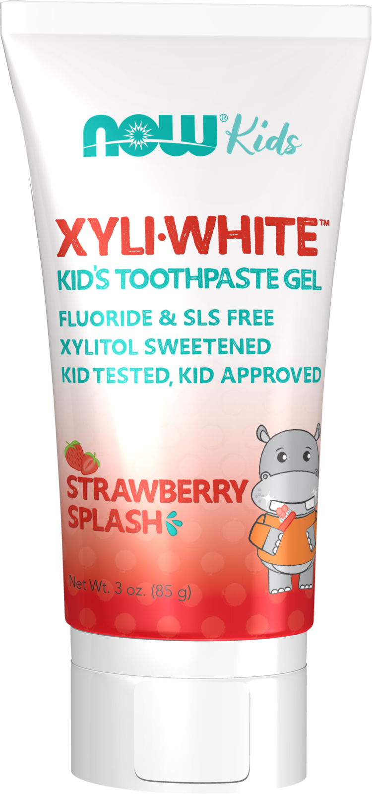 NOW Solutions, Xyliwhite™ Toothpaste Gel for Kids, Strawberry Splash Flavor, Kid Approved! 3-Ounce, packaging may vary