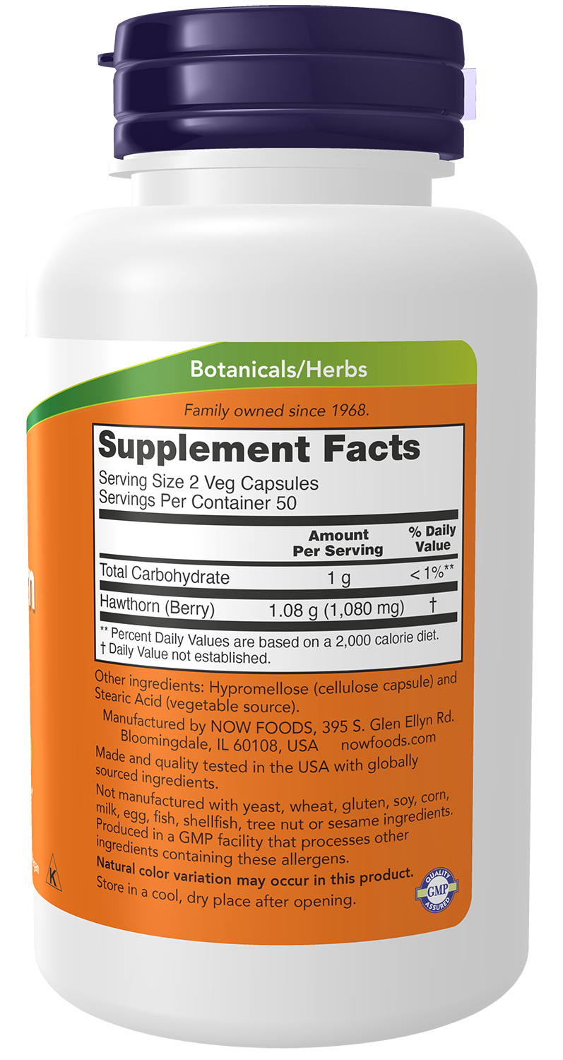 NOW Supplements, Hawthorn Berry 540 mg, 100 Veg Caps