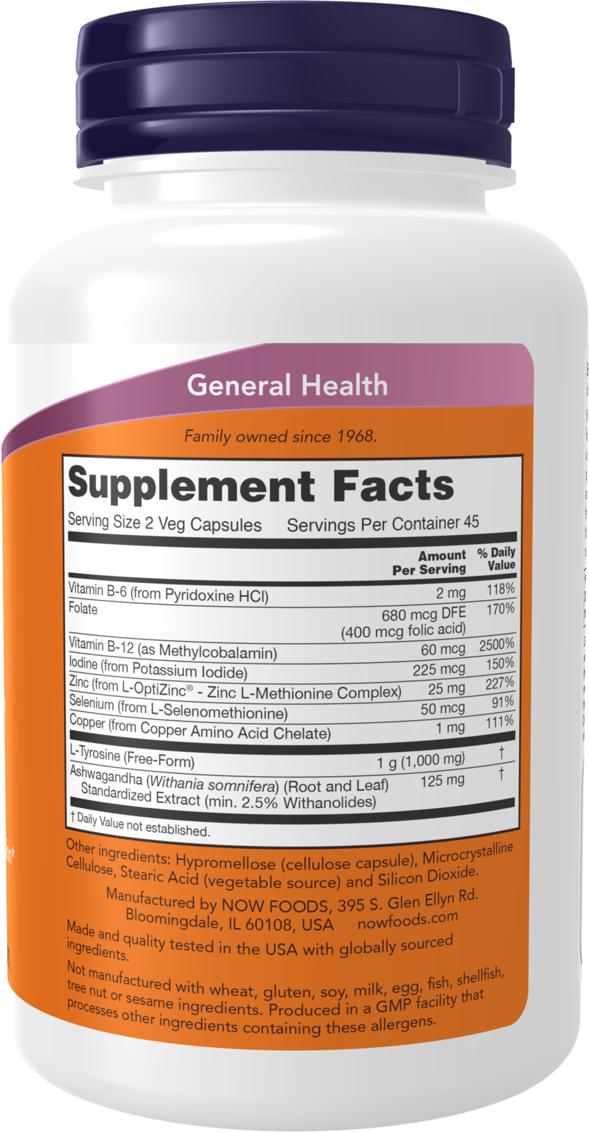 NOW Supplements, Thyroid Energy™, Iodine and Tyrosine, 90 Veg Caps