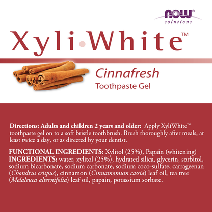 NOW Solutions, Xyliwhite™ Toothpaste Gel, Cinnafresh  Flavor, 6.4 oz