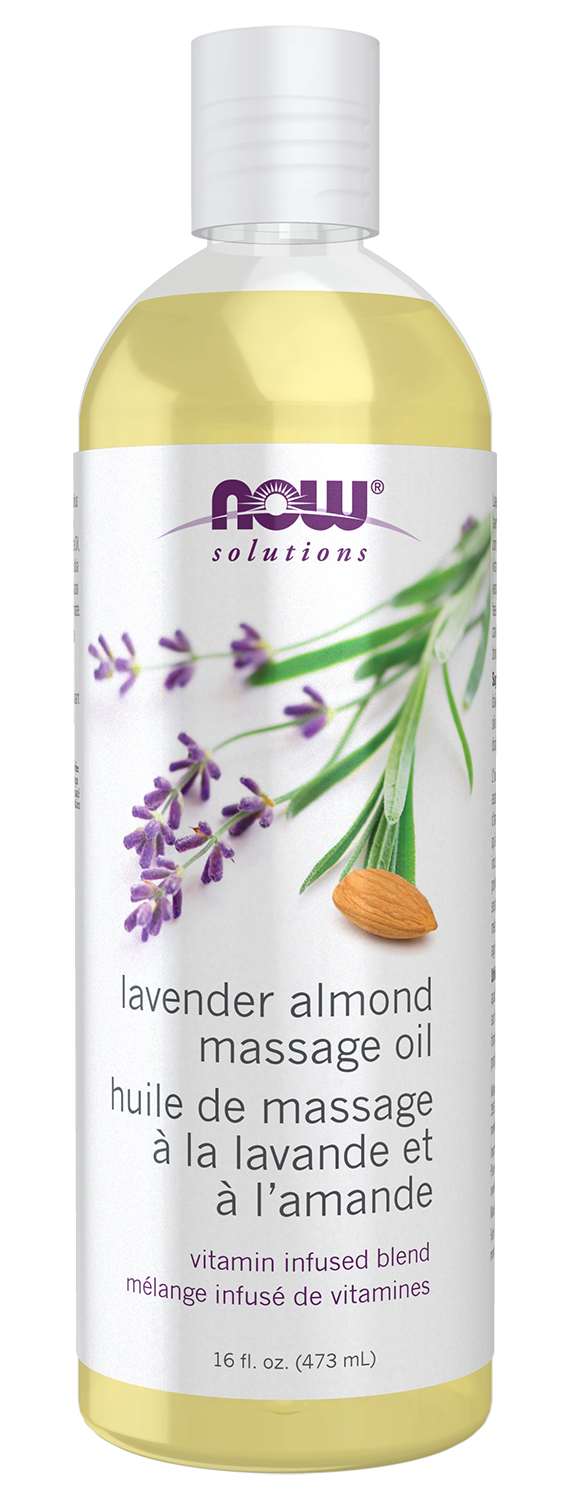 NOW Solutions, Lavender Almond Massage Oil, Relaxing and Soothing, 16 fl. oz