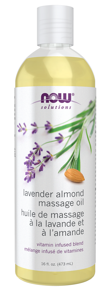 NOW Solutions, Lavender Almond Massage Oil, Relaxing and Soothing, 16 fl. oz