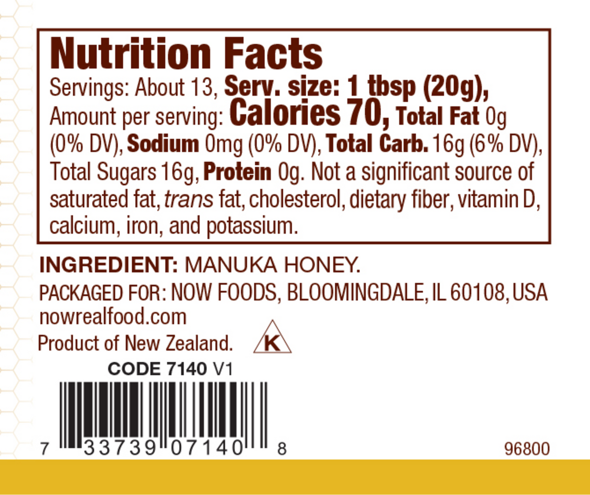 NOW Foods, Manuka Honey, Rich & Robust Flavor, Creamy Texture, 8.8 oz