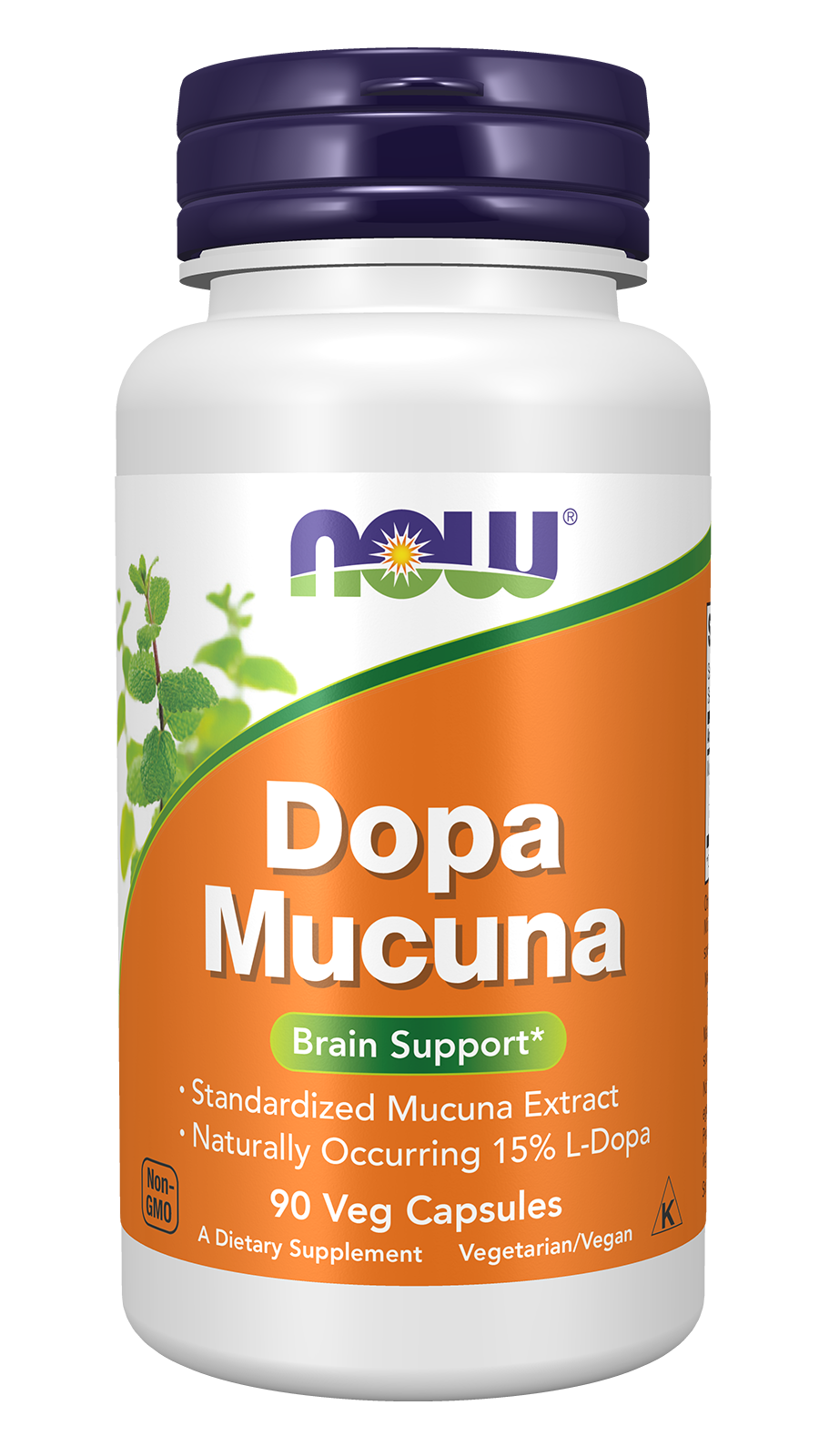 NOW Supplements, DOPA Mucuna, Standardized Mucuna Extract, 90 Veg Caps