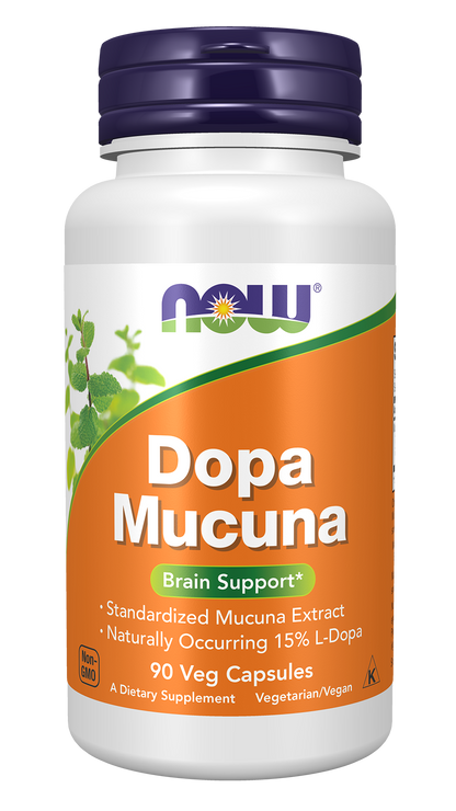 NOW Supplements, DOPA Mucuna, Standardized Mucuna Extract, 90 Veg Caps