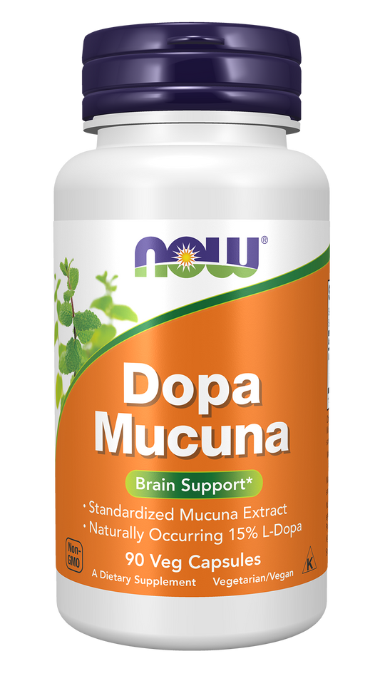 NOW Supplements, DOPA Mucuna, Standardized Mucuna Extract, 90 Veg Caps