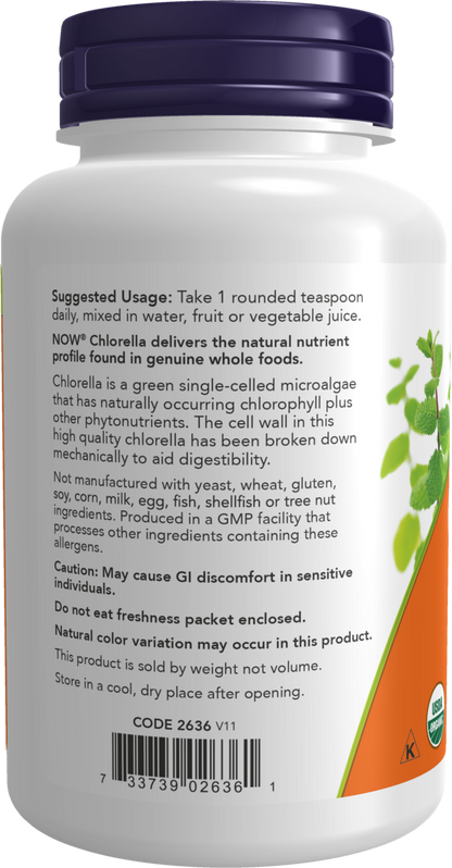 NOW Supplements, Organic Chlorella Powder, 4 oz