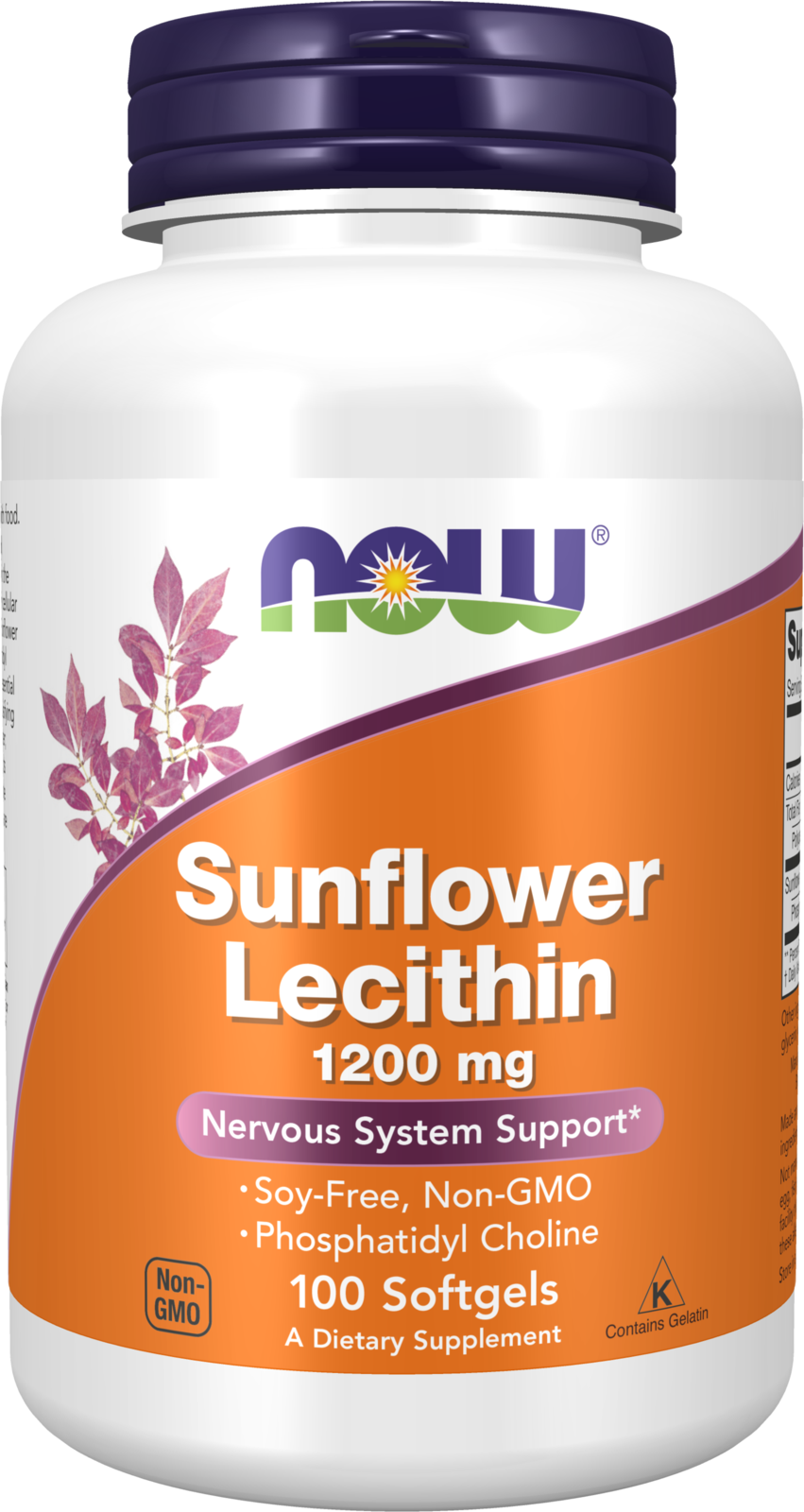 NOW Supplements, Sunflower Lecithin, Phosphatidyl Choline, 100 Softgels