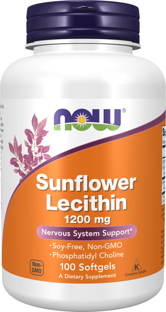 NOW Supplements, Sunflower Lecithin, Phosphatidyl Choline, 100 Softgels