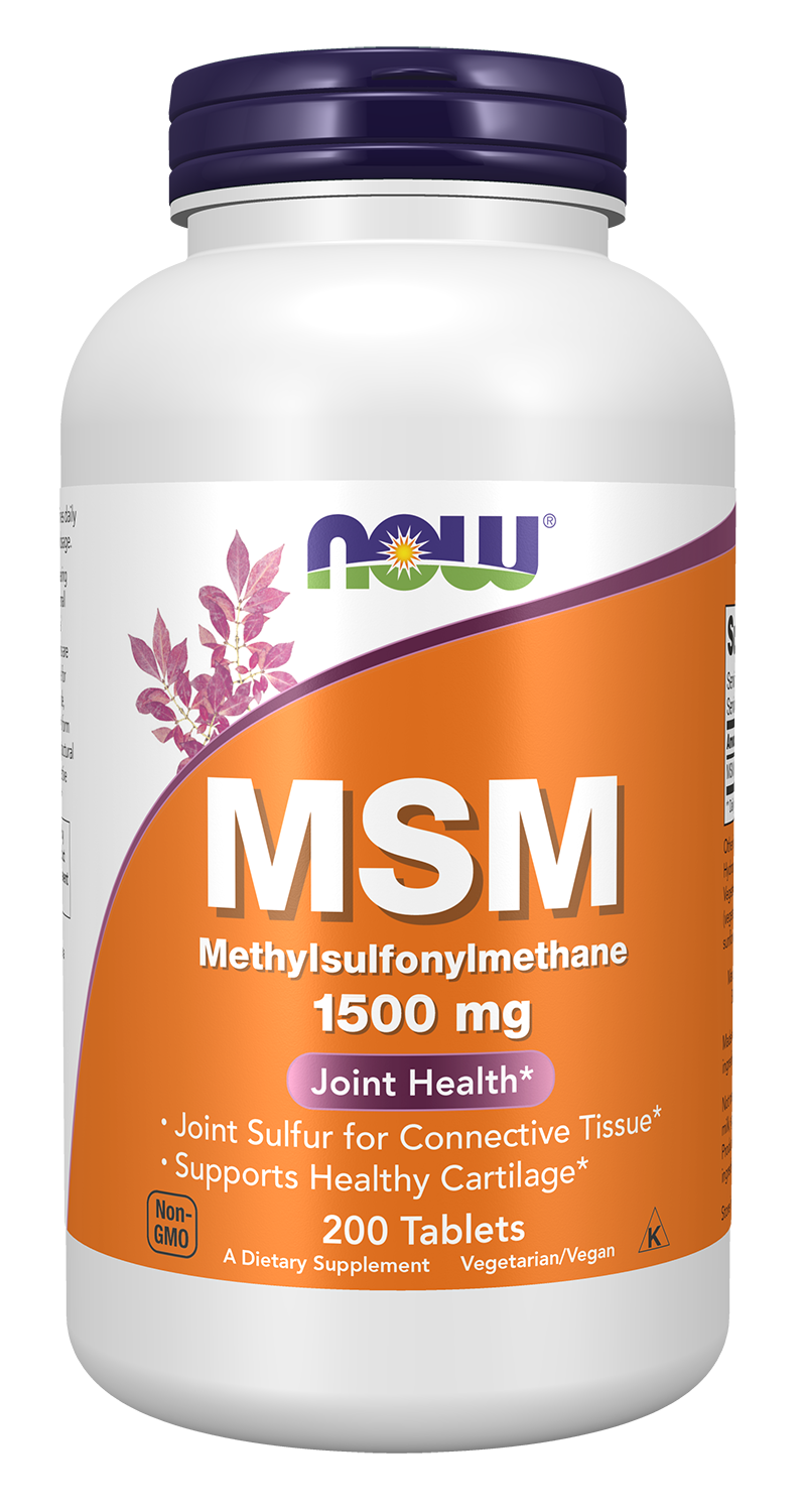 NOW Supplements, MSM 1,500 mg, Joint Health*, 200 Tabs