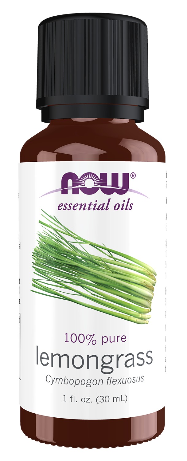 NOW Essential Oils, Lemongrass Oil, Undiluted, Steam Distilled, 1 fl. oz