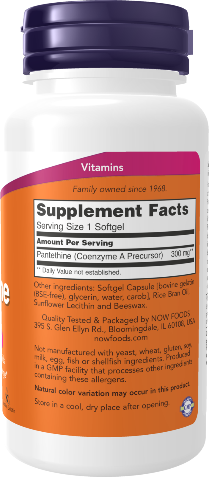 NOW Supplements, Pantethine 300 mg, Cardiovascular Health*, 60 Softgels