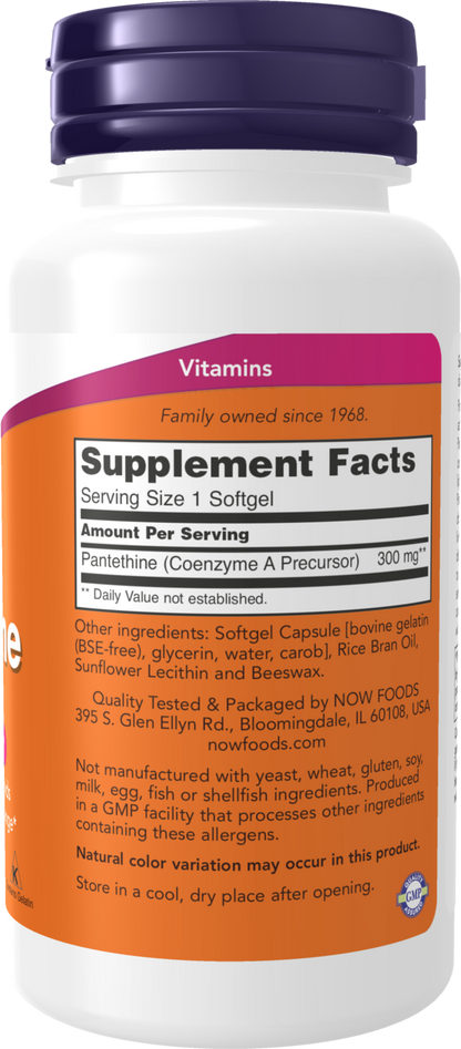 NOW Supplements, Pantethine 300 mg, Cardiovascular Health*, 60 Softgels